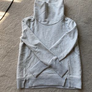Athleta cowl turtleneck sweatshirt. Light gray.